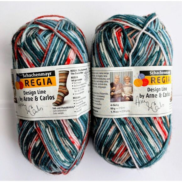 Schachenmayr Regia Design Line by Arne & Carlos Sock Wool Yarn (Lot of 2) - Picture 1 of 4
